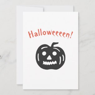 Pumpa Halloweenfest Ryslig Svart och Orange Inbjudningar