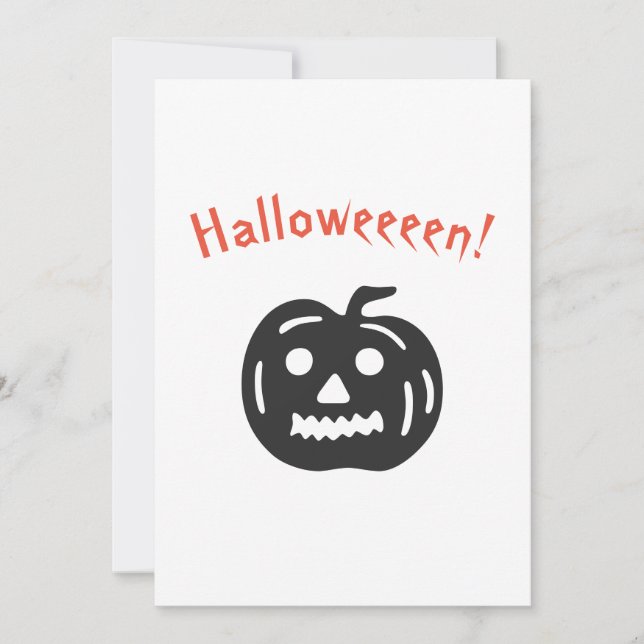 Pumpa Halloweenfest Ryslig Svart och Orange Inbjudningar (Framsida)