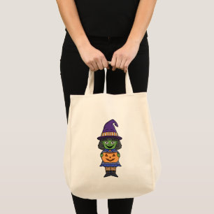Pumpa Häxa Halloween Tygkasse