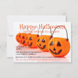 Pumpa hinkar - 3x5 Halloweenfest inbjudan
