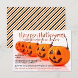 Pumpa hinkar - 3x5 Halloweenfest inbjudan