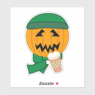 Pumpa Hipster Jack-o-lantern Halloween-design Klistermärken