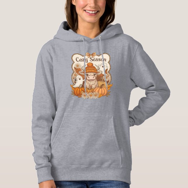 Pumpa-höglands Cow Spöke Halloween T Shirt (Framsida)