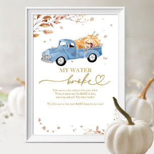Pumpa Höst Baby Shower Min Vatten Blåste Sönder Le Poster