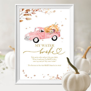 Pumpa Höst Baby Shower Min Vatten Blåste Sönder Le Poster