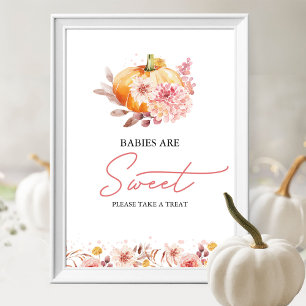 Pumpa Höst Babys Är Söta Baby Shower Skylt