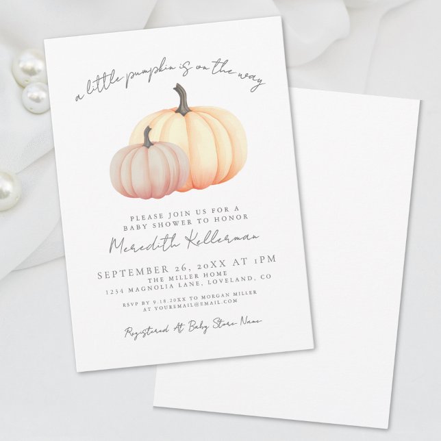 Pumpa Höst Bebis-fest Inbjudningar (Pumpkin Fall Baby Shower Invitation)