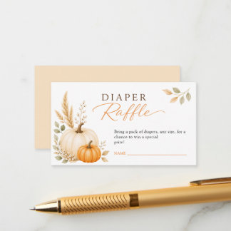 Pumpa Höst Bebis Shower Blöja Raffle Biljetter Tilläggskort