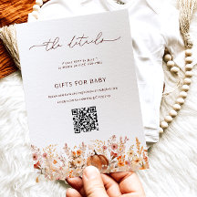 Pumpa Höst Blommig Baby Shower Detaljeringskort