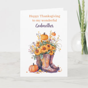 Pumpa Höst Glad Thanksgiving Gudmor Kort