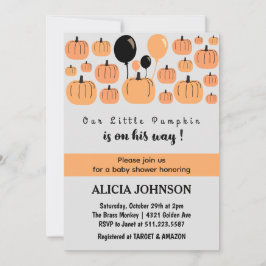 Pumpa Höst Halloween baby shower  Inbjudningar