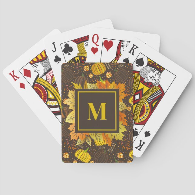 Pumpa Höst Skörd Mönster Casinokort (Baksidan)