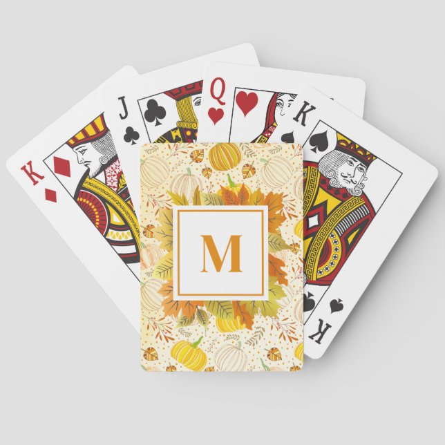 Pumpa Höst Skörd Mönster Casinokort (Baksidan)