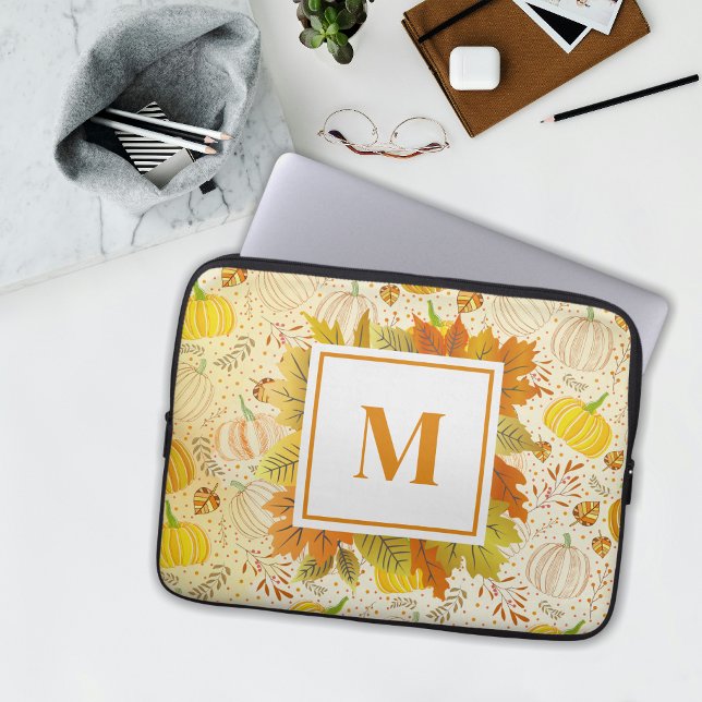 Pumpa Höst Skörd Mönster Laptop Fodral (Skapare uppladdad)