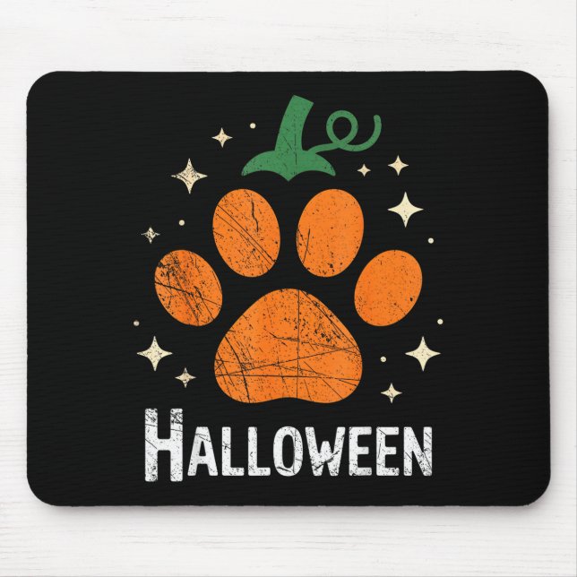 Pumpa Hund Katt Tassavtryck Halloween Husdjursälsk Musmatta (Framsidan)