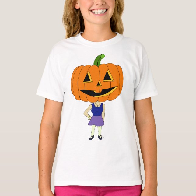 pumpa huvud chibi flicka   t shirt (Framsida)