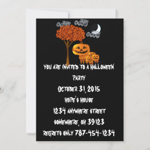 Pumpa Huvud Halloween-fest Inbjudningar