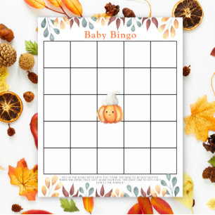 Pumpa i hatt - Baby shower bingo spel
