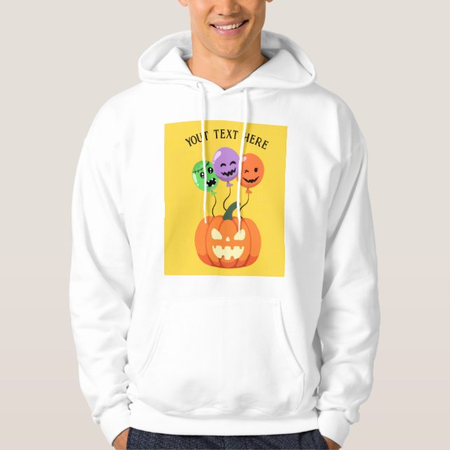 pumpa in halloween med ballonger redigerbara hoodie (Framsida)