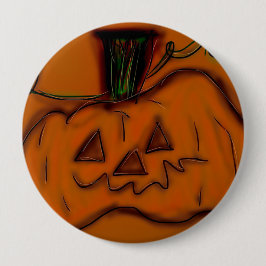 Pumpa Jack O Lantern Handritad Konst Knapp
