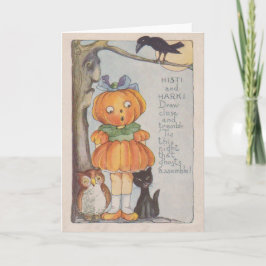 Pumpa Jack O Lantern Kråka Svart Katt Uggla Kort