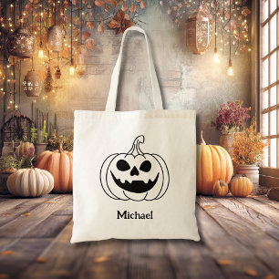 Pumpa Jack O Lantern med namn Tygkasse