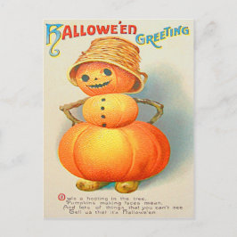 Pumpa Jack O' Lantern Snöman Vykort