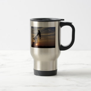 Pumpa jacken på solnedgången reser mug.en resemugg