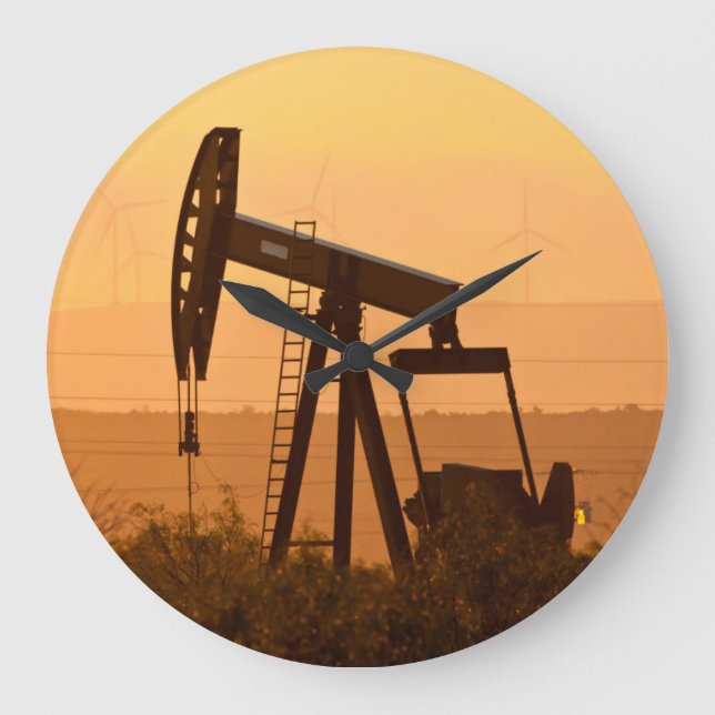 Pumpa jacken som pumpar olja i västra Texas, USA Stor Klocka (Framsida)