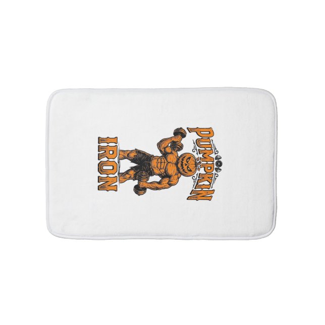Pumpa Järn Vintage Bodybuilder Halloween Design_ Badrumsmatta (Framsidan)