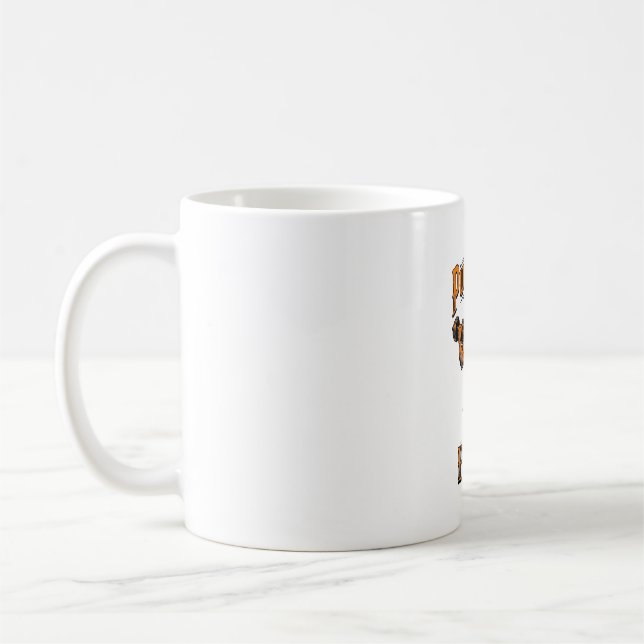 Pumpa Järn Vintage Bodybuilder Halloween Design_ Kaffemugg (Vänster)