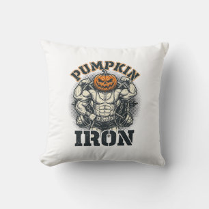 Pumpa Järn Vintage Bodybuilding Halloween Design Kudde