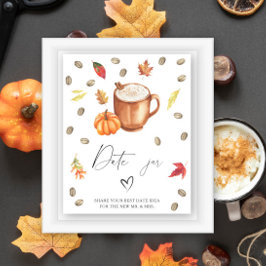 Pumpa kaffe Bröllopsdusch Datum idéer för kvällen Poster