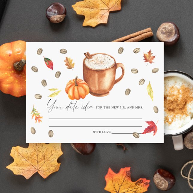 Pumpa kaffe Bröllopsdusch Datum nattidéer Tilläggskort (Skapare uppladdad)