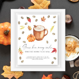 Pumpa kaffe Bröllopsdusch Hur många korkar Poster