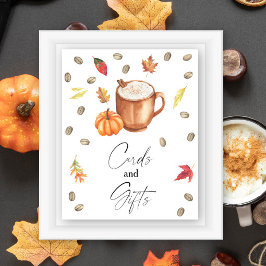 Pumpa kaffe Bröllopsdusch Kort och presenter Poster