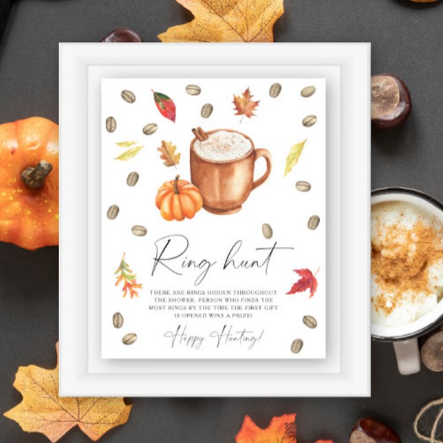 Pumpa kaffe Bröllopsdusch Ringjakt spel Poster (Skapare uppladdad)