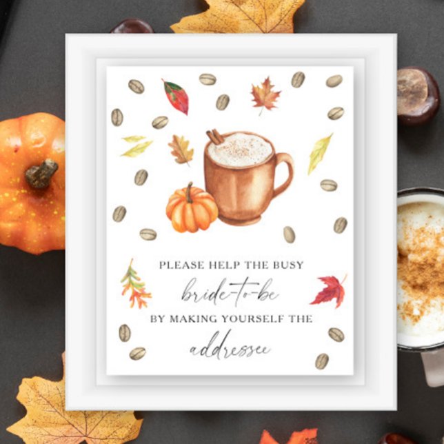 Pumpa kaffe Hjälp den upptagna bruden Adress Poster (Skapare uppladdad)
