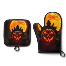 Pumpa King Eclipse Halloween Ugnshandskar Set
