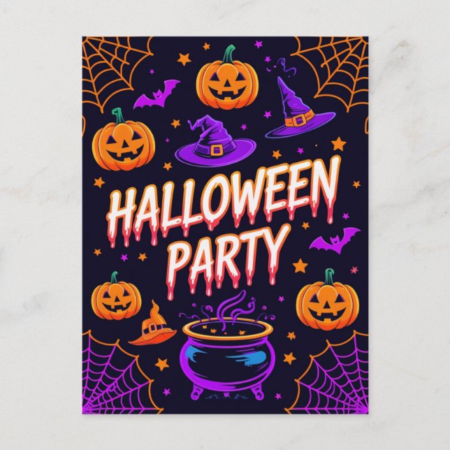 Pumpa Kittel Halloweenfest Inbjudan (Framsida)