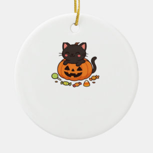 Pumpa Kitty-parad Grundläggande T-shirt Julgransprydnad Keramik