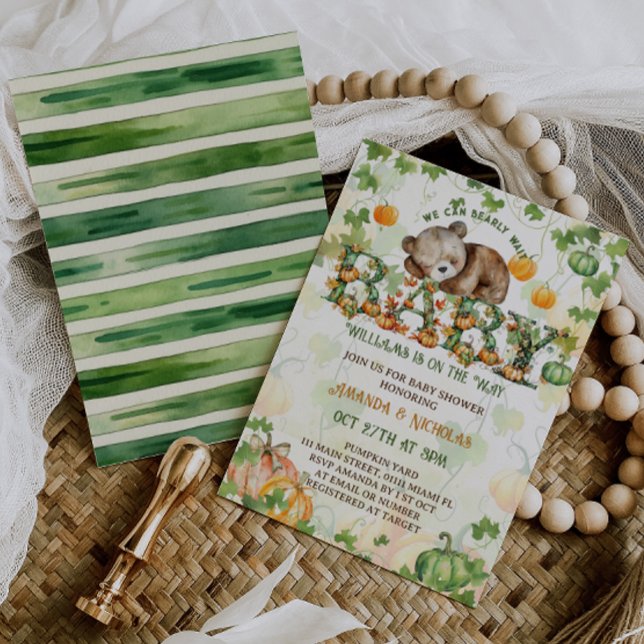 Pumpa Knappt Väntar Baby Shower Inbjudningar (Skapare uppladdad)