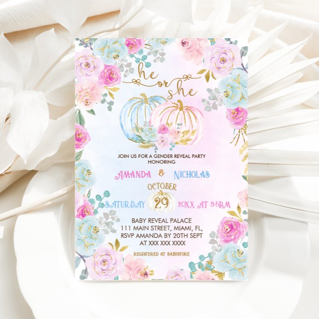 Pumpa Kön Avslöjande  Inbjudningar (Skapare uppladdad)