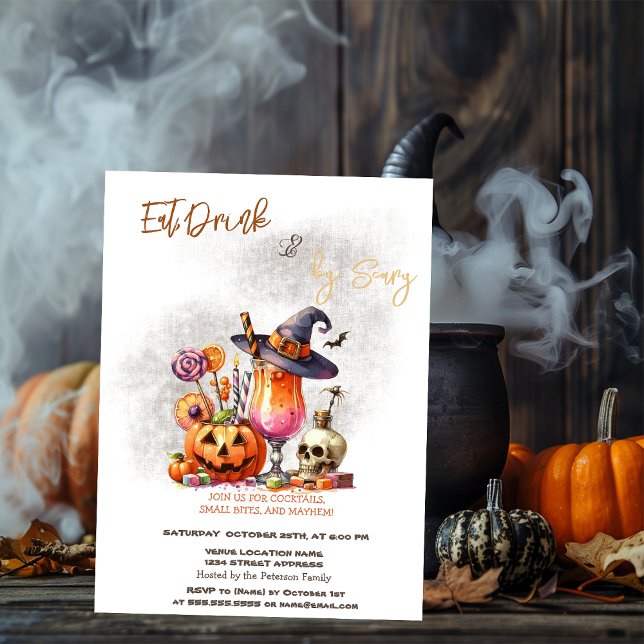 Pumpa kostymer & Cocktail Halloween Inbjudningar (Skapare uppladdad)