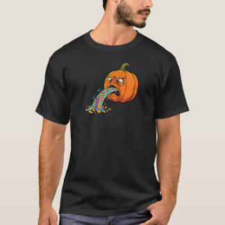 Pumpa Kräkande Candy Corn Regnbåge Spöklik Klädsel T Shirt