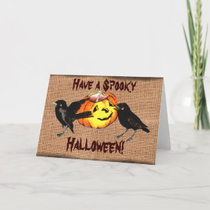 Pumpa- & kråkavintageHalloween kort
