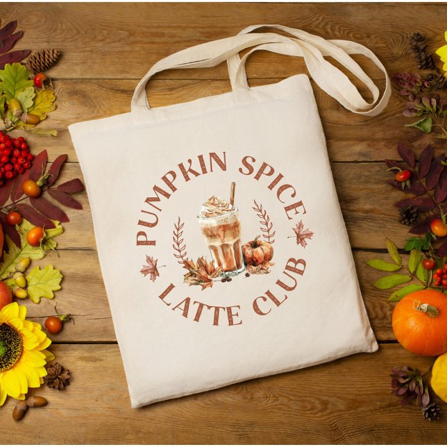 Pumpa Krydd Latte Klubb Höst Autumn Tygkasse (Close up)