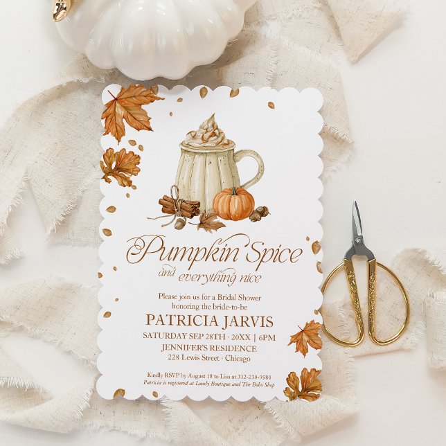Pumpa Krydd QR-kod Höst Bröllopsfest Inbjudningar (Skapare uppladdad)