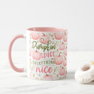 Pumpa Krydda Allt Gott Rosa Mönster Höst Mugg