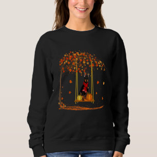 Pumpa Krydda Höst Dobermann Hund Tacksgiving Karta T Shirt